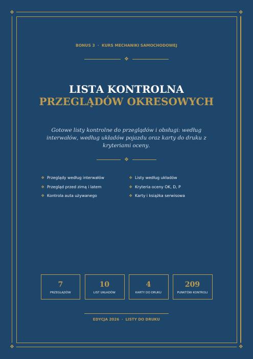 Okładka: Lista kontrolna przeglądów okresowych